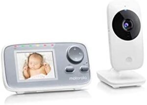 Motorola, para interior, Baby MBP482 - Vigilabebés vídeo con pantalla LCD a color de 2.4", modo eco y visión nocturna, color blanco, 720p, Sólo movimiento.