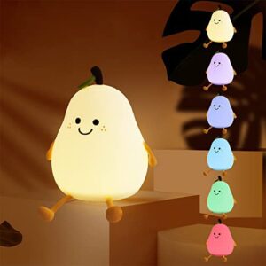 NAVESO Luz Nocturna Infantil Silicona USB, Luz de la Noche De los Niños Multicolor de Silicona, Blanco Cálido y 7 Colores de Respiración, Egalos para Niñas Niños