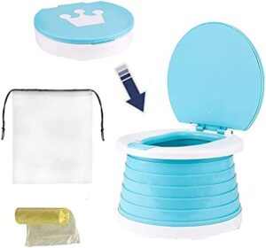 NETT Asiento Inodoro Plegable,Bebé Inodoro Plegables,Inodoro Infantil Plegable,Inodoro Portátil para Niños,Inodoro de Viaje para Interiores y Exteriores para Bebés con Bolsa de Viaje (verde)
