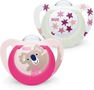 NUK Star Baby Dummy | 18-36 meses | Chupetes de día y noche | Silicona sin BPA | Koala rosa | 2 unidades