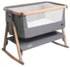OLMITOS S.A. Tutti Bambini - Minicuna Colecho COZEE Oak - 0-6 Meses - Charcoal - Máximo 9 Kg - Balancín, Ruedas y Colchón - Cuna Independiente - Plegado en 30 Segundos