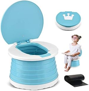 Orinal Portatil Niños Plegable WC Portatil Orinal Bebe Vater Para Niños Inodoro Infantil Plegable Potty Training Asiento Inodoro Viaje Plegable Potty Chair Para Acampar Parque Interior Al Aire Libre