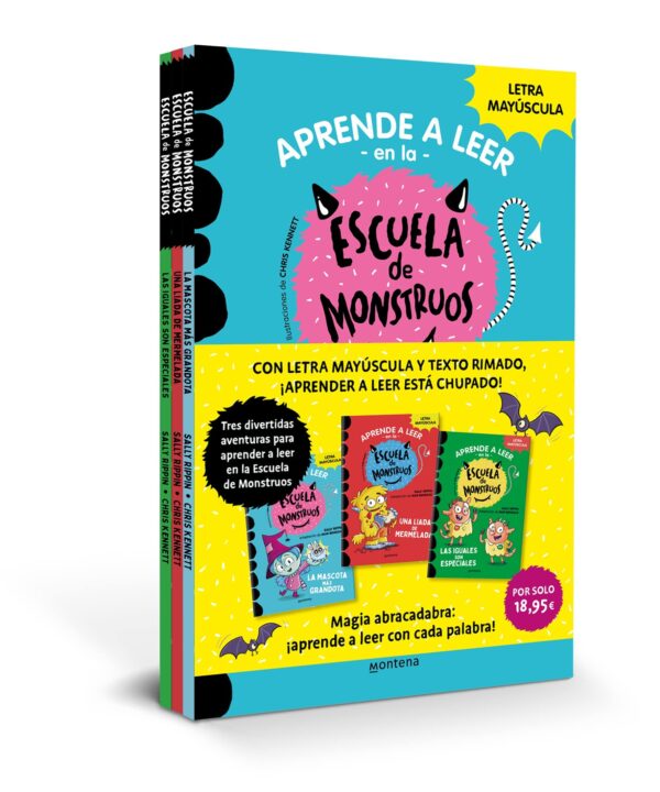 Pack Aprender a leer en la Escuela de Monstruos (Libros 1-3): En letra MAYÚSCULA para aprender a leer (Libros para niños a partir de 5 años) (Montena)