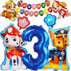 Paw Dog Patrol Balloons,Globos de Patrulla Canina,Globos De Dibujos Animados,Helium Foil Balloons Cumpleaños,Niños Niñas Juego de Decoración de Cumpleaños,Suministros para Fiestas Infantiles