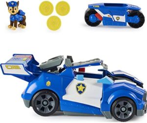 Paw Patrol, Chase - Coche de Juguete 2 en 1 Transforming Movie City Cruiser con Motocicleta, Luces y Sonidos y Figura de acción Coleccionable, Juguetes para niños a Partir de 3 años