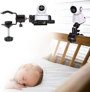 Petyoung Soporte de Montaje para Monitor de Cámara de Bebé Soporte Ajustable Giratorio de 360 ??Grados Soporte de Cámara Flexible para Cuna Guardería