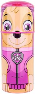 P:os 33666 Botella para niños de la Patrulla Canina, diseño Skye, aprox. 350 ml, antigoteo, con pajita integrada, sin BPA ni ftalatos