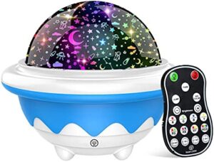Proyector Estrellas, Luz Estrellas para Niños con 8 Modos, Proyector Estrellas con 3 Películas de Proyección y Mando, Luz Nocturna para Navidad, Cumpleaños, Habitación