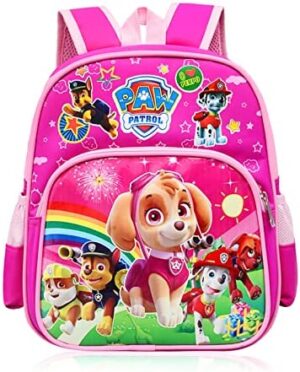Runup Mochila de guardería Patrulla Canina para niñas, Mochila escolar Skye para niños de 3 a 8 años, Mochila de guardería impermeable y ligera de color rosa para niños niñas
