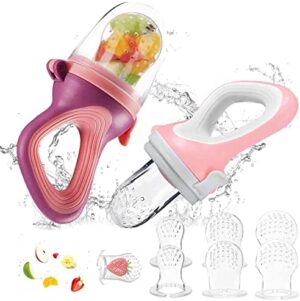 SPINNE LUCAS Chupete para Fruta Bebe 6 Meses,2 Alimentador Antiahogo Bebe + 8 Tetinas de Silicona(3 Tamaños Diferentes), Mordedor Fruta Bebe Silicona, Sin BPA