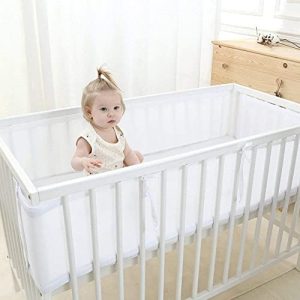 SVQ TECHNOLOGY - Chichoneras Cuna - Protector Cuna - Protector para bebes - Chichoneras de Bebe para Cunas - Chichonera completa - Malla Transpirable para Cunas (Rosa)