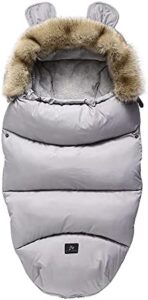 Saco de Silla de Paseo Universal,Saco de Dormir Térmico para Bebé,Funda de Pie para cochecito de Invierno,Accesorios Cochecito,Resistente al Viento,Impermeable,Resistente al Frío (Gris)