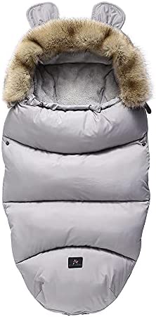 Saco de Silla de Paseo Universal,Saco de Dormir Térmico para Bebé,Funda de Pie para cochecito de Invierno,Accesorios Cochecito,Resistente al Viento,Impermeable,Resistente al Frío (Gris)