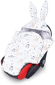 Saco silla paseo universal 80x87 cm - Saco capazo bebe universal algodón saco carro bebe invierno Minky Búho gris claro