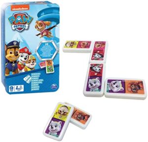 Spin Master Juegos DE Mesa - Patrulla Canina DOMINÓ Infantil - Dominó Juego de Mesa Divertido de 28 fichas con Maletín de Transporte Metálico - 2-4 Jugadores - 6033087 - Juegos de Mesa Niños 4 años +