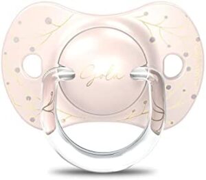 Suavinex Chupete Gold Edition para niños de 0 a 6 meses, chupete con tetina plana y simétrica de silicona SX Pro, tetina plana y simétrica, rosa