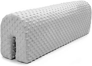 Totsy Baby Chichoneras Cuna 70 cm - Protector Cuna anticaida chichonera Barrera Cama Protector de Cuna Minky Gris Claro