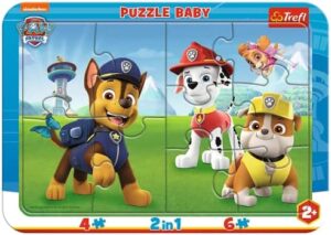 Trefl Baby con Marco, para niños a Partir de 2 años Puzzle, Color la Patrulla Canina Feliz