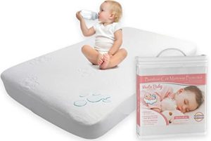 Vesta Baby Protector de Colchón Premium para Cuna Funda de Almohadilla Impermeable Sábana Ajustable Bambú Natural Cobertura Silenciosa para Bebés y Niños Pequeños 60 x 120 cm