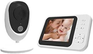 Vigilabebes 2,4 GHz, Baby Monitor 3.5 Pulgada LED, Audio Bidireccional, 8 Canciones De Cuna, Vision Nocturna, Monitoreo De Temperatura En Tiempo Real