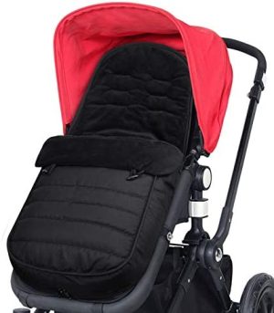 WD&CD Invierno Saco de Silla de Paseo, Saco Bebe Invierno, Saco de Dormir para Bebé Antideslizante, Impermeable y Fría con Cremallera, Desmontable, Unisex, Negro