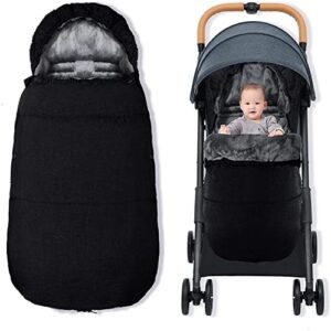 WINSVAN Saco de dormir universal para silla de paseo con bolsa, desmontable, impermeable, resistente al viento, antifrío, cálido, saco de invierno grueso para cochecitos de bebé, cochecitos de bebé