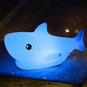 ZKLiLi Luz nocturna de tiburón Infantil, 7 Colores Luz Quitamiedos Infantil, Luz Led para Dormir Prortátil Lampara Noche Infantil Luz de Noche para Niños,Regalos para Mujer Decoracion Habitacion
