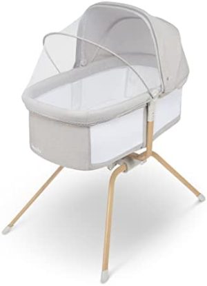 lionelo Malin EVO 3in1 colecho Bebe Cuna con Sistema de balanceo, Cuna Viaje Bebe con colchon, Parque Cuna Bebe con colchon de 0 hasta 9 kg, Capota, mosquitera, Plegable, Ajuste de inclinación