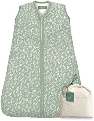 molis&co. Saco de dormir para bebé. 2.5 TOG. 6 a 18 meses. Ideal para Entretiempo e Invierno. Green Garden. 100% algodón.