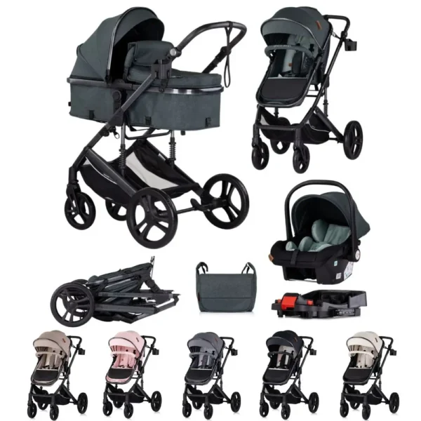 Carrito de Bebé Trio Convertible Amore Chipolino con Base Isofix – Hasta 22 kg