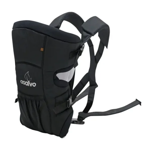 Mochila Portabebés Negro Asalvo ergonómica, ligera y fácil de lavar para máxima comodidad