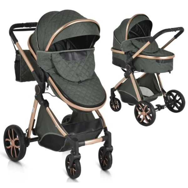Carrito de Bebé Duo Convertible Moni con Detalles en Piel Imitación Alma
