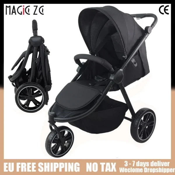 Carrito de Bebé Ligero Tipo Jogger 3 Ruedas para Viaje – De 0 a 36 Meses